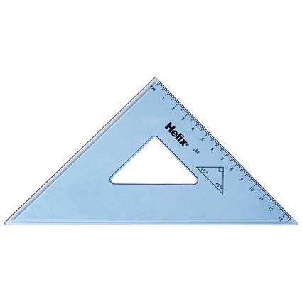 Helix Set Square 21cm 45 Degree / Clear / Pack of 25