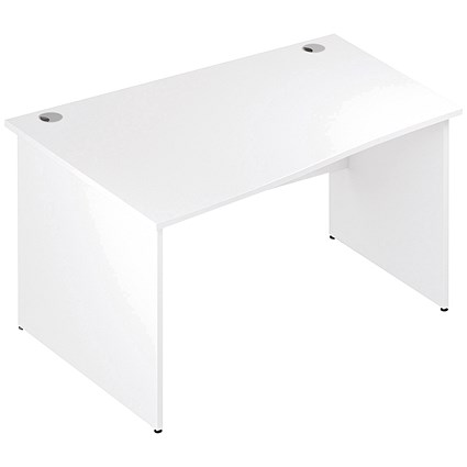 Impulse Panel End Wave Desk, Left Hand, 1400mm Wide, White