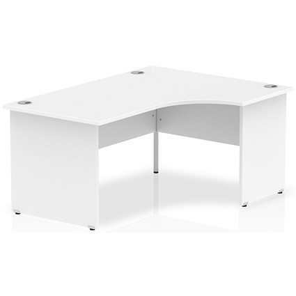Impulse 1600mm Corner Desk, Right Hand, Panel End Leg, White