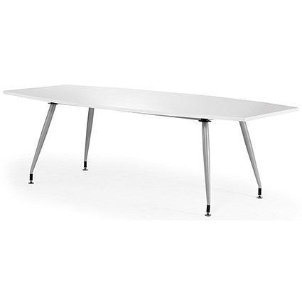 Impulse Boardroom Table, 2400mm Wide, High Gloss White