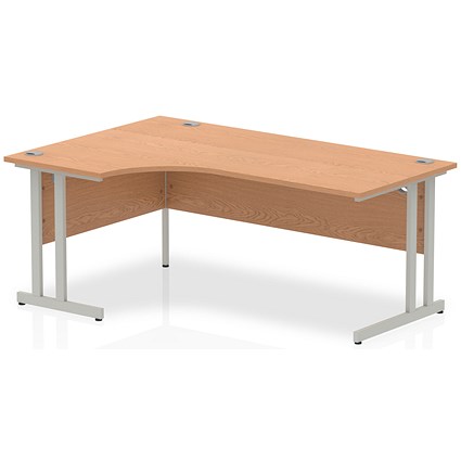 Impulse 1800mm Corner Desk, Left Hand, Silver Cantilever Leg, Oak