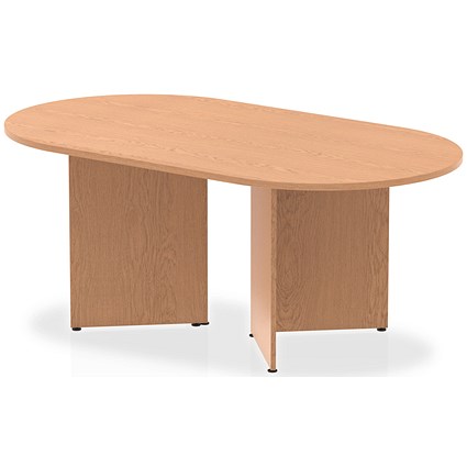 Impulse Boardroom Table, 1800mm, Oak, Arrowhead Leg