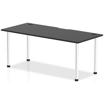 Impulse Rectangular Table, 1800mm x 800mm, Black, Aluminium Post Leg
