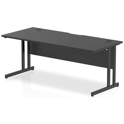 Impulse 1800mm Rectangular Desk, Black Cantilever Leg, Black