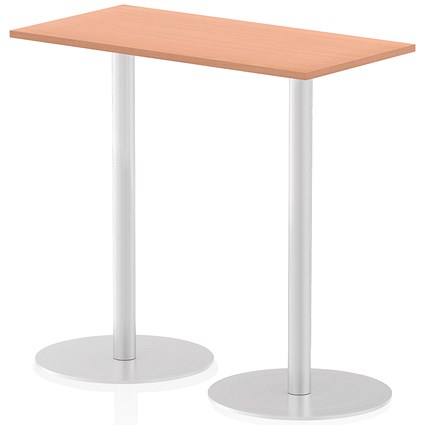 Italia Poseur Rectangular Table, W1200 x D600 x H1145mm, Beech