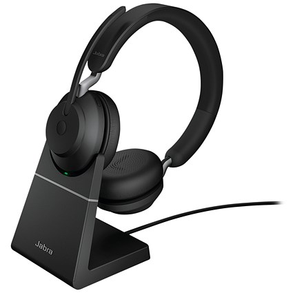 Jabra Evolve2 65 UC Stereo Headset USB-C with Charging Stand Black 26599-989-889
