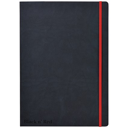 Black n' Red Casebound Notebook, A4, Ruled & Numbered, 144 Pages