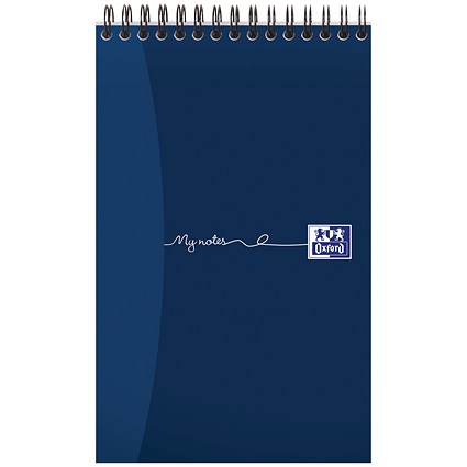 Oxford My Notes Wirebound Notebook, 200x125mm, Ruled, 160 Pages, Blue, Pack of 10
