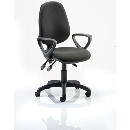 Eclipse Plus III Operator Chair, Black, With Fixed Height Loop Arms