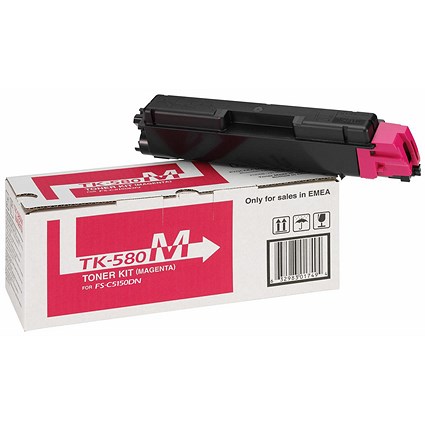 Kyocera TK-580M Magenta Laser Toner Cartridge
