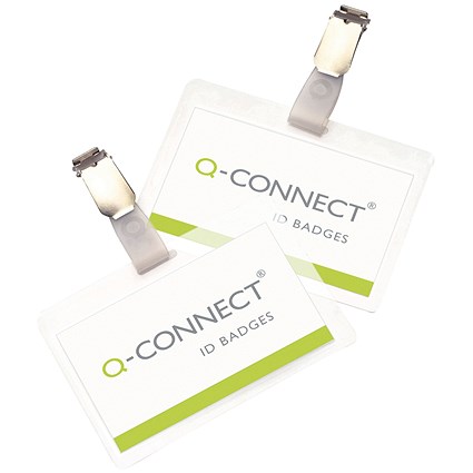 Q-Connect Hot-Laminating ID Badge, Clip, 98x67mm, Pack of 25