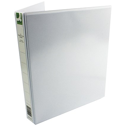 Q-Connect Presentation Ring Binder, A4, 4 D-Ring, 25mm Capacity, White, Pack of 6