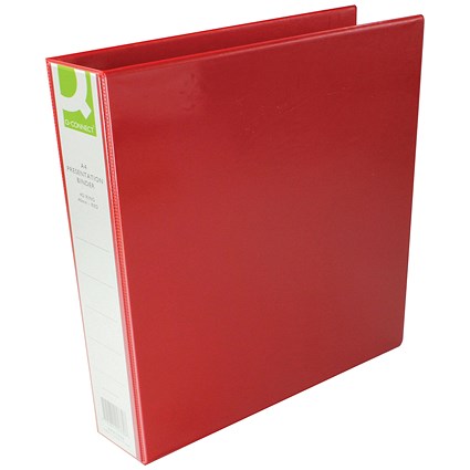 Q-Connect Presentation Ring Binder, A4, 4 D-Ring, 40mm Capacity, Red