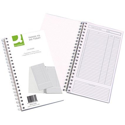 Q-Connect Wirebound Things To Do Today Book, Perforated, 280x150mm, 115 Pages