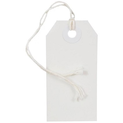 Strung Ticket 37x24mm White (Pack of 1000) KF01618