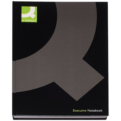 Q-Connect Casebound Notebook, A5, Ruled, 192 Pages, Black, Pack of 3
