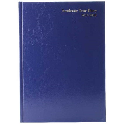 Academic Diary 2017-2018 / Day to a Page / A4 / Blue