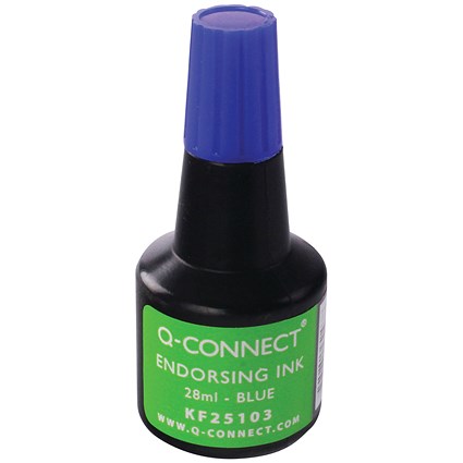 Q-Connect Endorsing Ink 28ml Blue (Pack of 10)