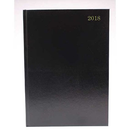 Q-Connect 2018 Diary / 2 Pages Per Day / A4 / Black