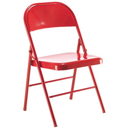 Jemini Metal Folding Chair - Red