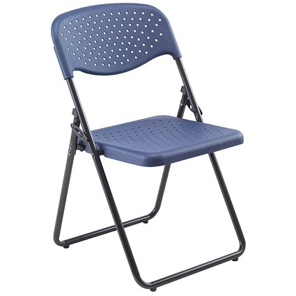 Jemini Folding Chair, Dark Blue, Pack of 4