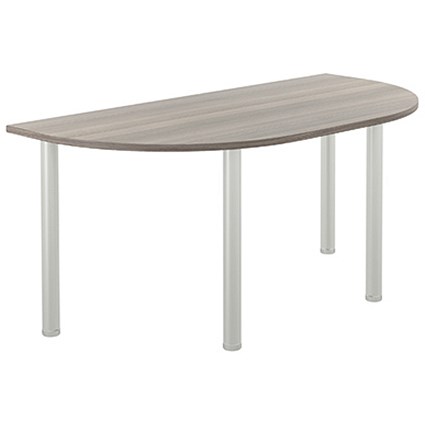 Jemini Semi Circular Multipurpose Table, 1600x800x730mm, Grey Oak