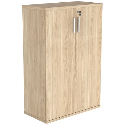 Astin Medium Wooden Cupboard, 2 Shelves, 1204mm High, Oak