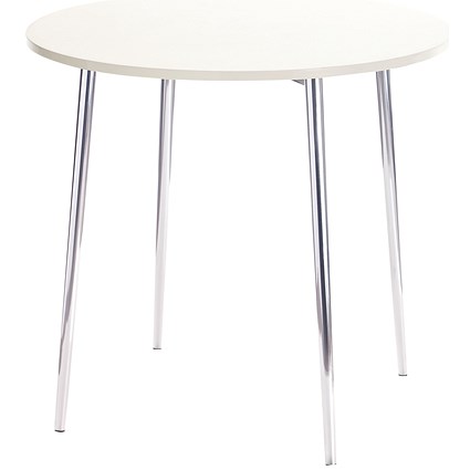 Jemini Round Bistro Table, 800mm Diameter, 740mm High, White