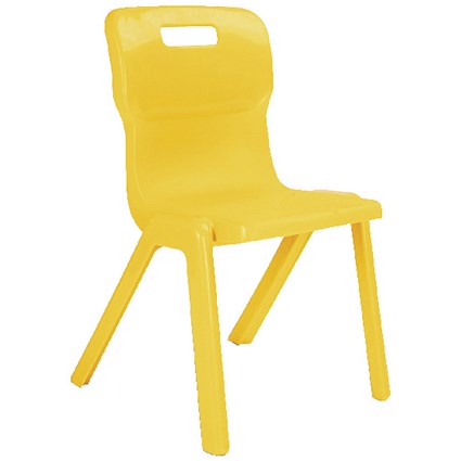 Titan One Piece Classroom Chair, 363x343x563mm, Yellow, Pack of 10