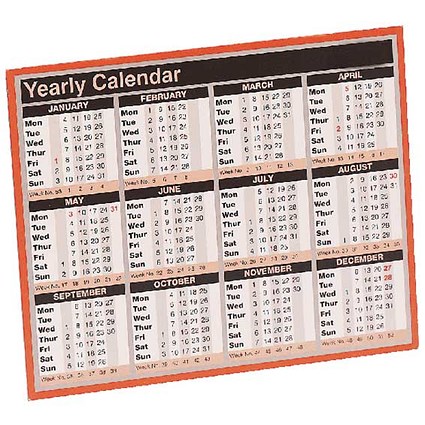 2018 Year To View Calendar - 257x210mm
