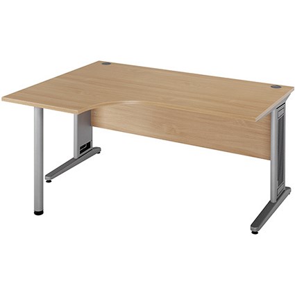 Largo Radial Desk / Left Hand / 1600mm Wide / Oak