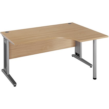 Largo Radial Desk / Right Hand / 1600mm Wide / Oak