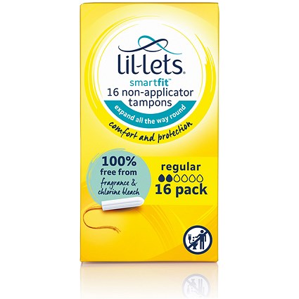 Lil-Lets Non-Applicator Tampons, Regular, Pack of 96