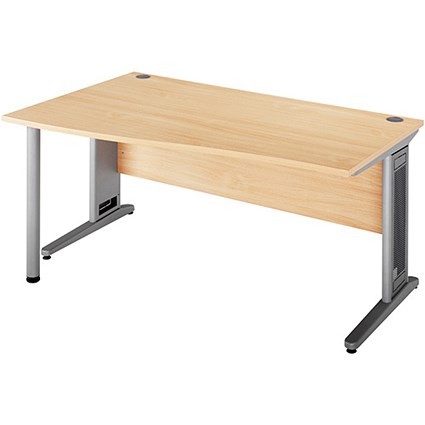 Largo Wave Desk / Left Hand / 1600mm Wide / Maple
