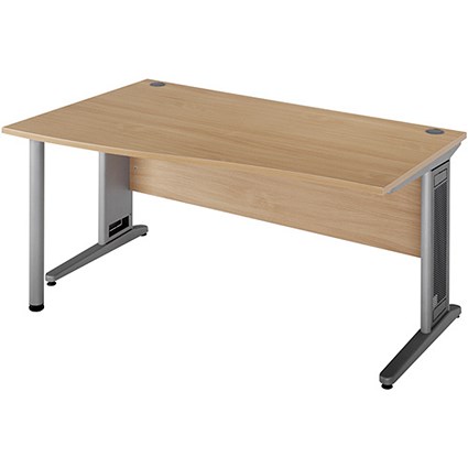 Largo Wave Desk / Left Hand / 1600mm Wide / Oak
