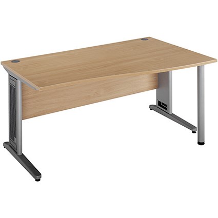 Largo Wave Desk / Right Hand / 1600mm Wide / Oak