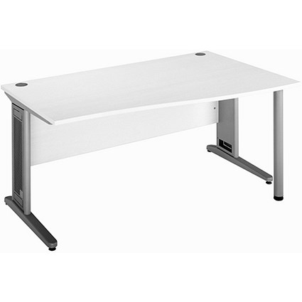 Largo Wave Desk / Right Hand / 1600mm Wide / White
