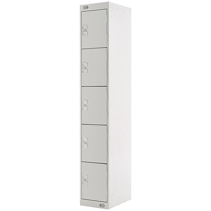 Five Compartment Locker 300x450x1800mm Light Grey Door