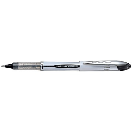 Uni-ball UB200 Vision Elite Rollerball Pen, 0.8mm Tip, 0.6mm Line, Black, Pack of 12