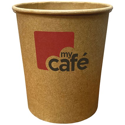 Mycafe Kraft 12oz Single Wall Hot Cups, Pack of 50