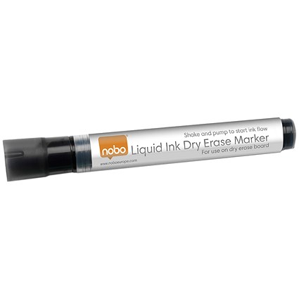 Nobo Liquid Ink Drymarker Drywipe Flipchart OHP, Bullet Tip, Black, Pack of 12