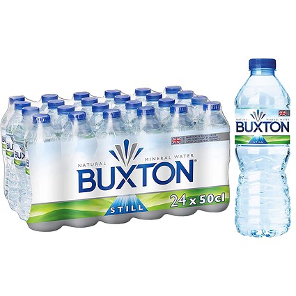 Buxton Natural Still Water, Plastic Bottles, 500ml, Pack of 24