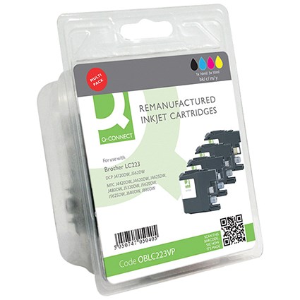 Q-Connect Brother LC223 Compatible Ink Cartridge CMYK Multipack LC223VALBP-COMP