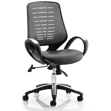 Sprint Leather Operator Chair - Silver Back