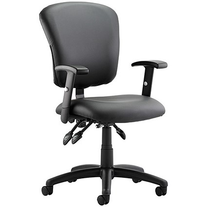 Toledo Leather Operator Chair - Black