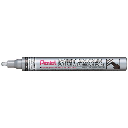 Pentel Paint Marker Medium Silver (Pack of 12)