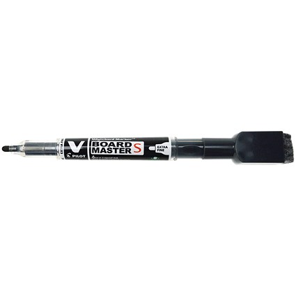 Pilot V-Board Drywipe Marker, Black, Pack of 10
