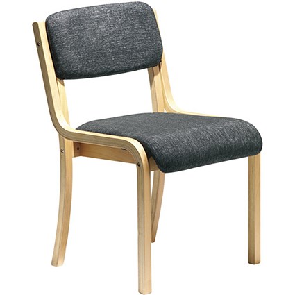 Praque Wood Frame Conference Chair - Charcoal