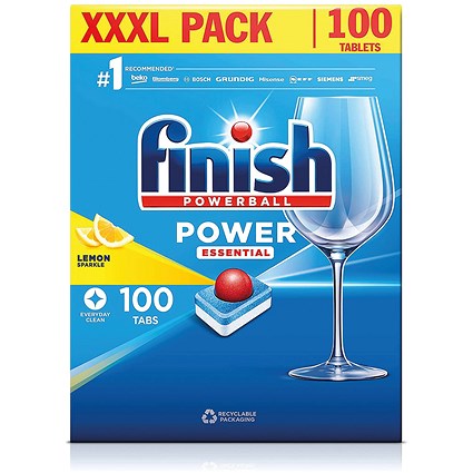 Finish Power Essential Dishwasher Tablets, Lemon, Pack of 100