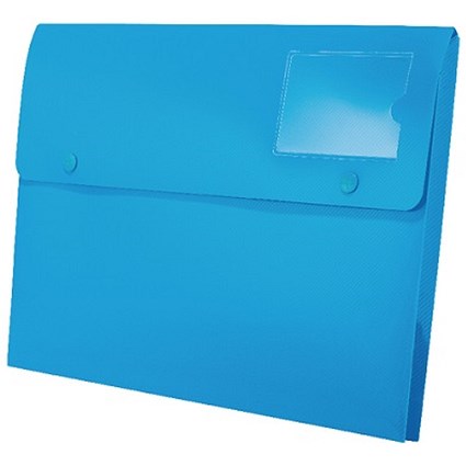 Rexel A4 Joy Expanding Popper Wallets / Blue / Pack of 5